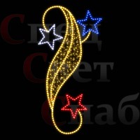 Светодиодная консоль "Звездная мечта" 2х1м золотой триколор