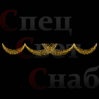 Уличное световое украшение перетяжка "Рождество" теплое белое 0.7х6м
