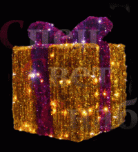 Уличная светодиодная фигура "Золотой подарок" 1 х 0,7 х 0,7