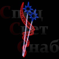 Светодиодная консоль "Фейерверк" 150х60 см синие звезды